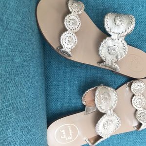 Jack Rogers sandal- Lauren. Platinum.